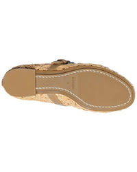 Bernardo Bernardo Borden Raffia Leather Mary Jane Flat