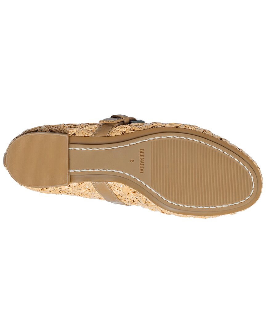 Bernardo Bernardo Borden Raffia Leather Mary Jane Flat