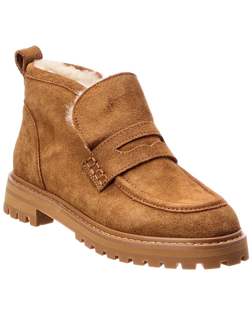 Madewell Rory Lug Loafer Bootie - Suede Shearling