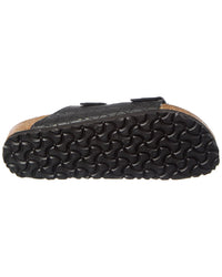 Birkenstock Arizona Bs Narrow Croc-Embossed Leather & Shearling Sandal
