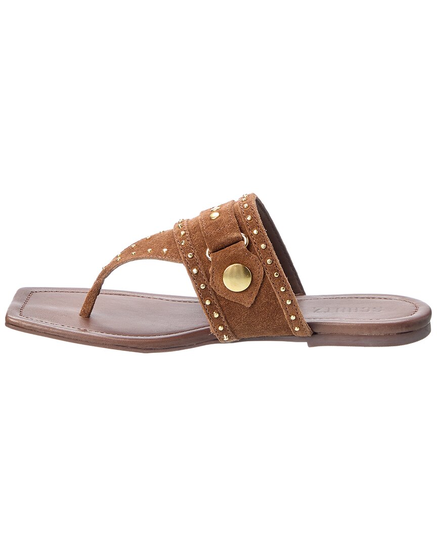 Schutz Aria Suede Thong Flat