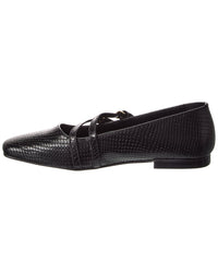 M By Bruno Magli Melia Snake-Embossed Leather Flat