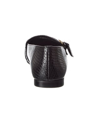 M By Bruno Magli Melia Snake-Embossed Leather Flat