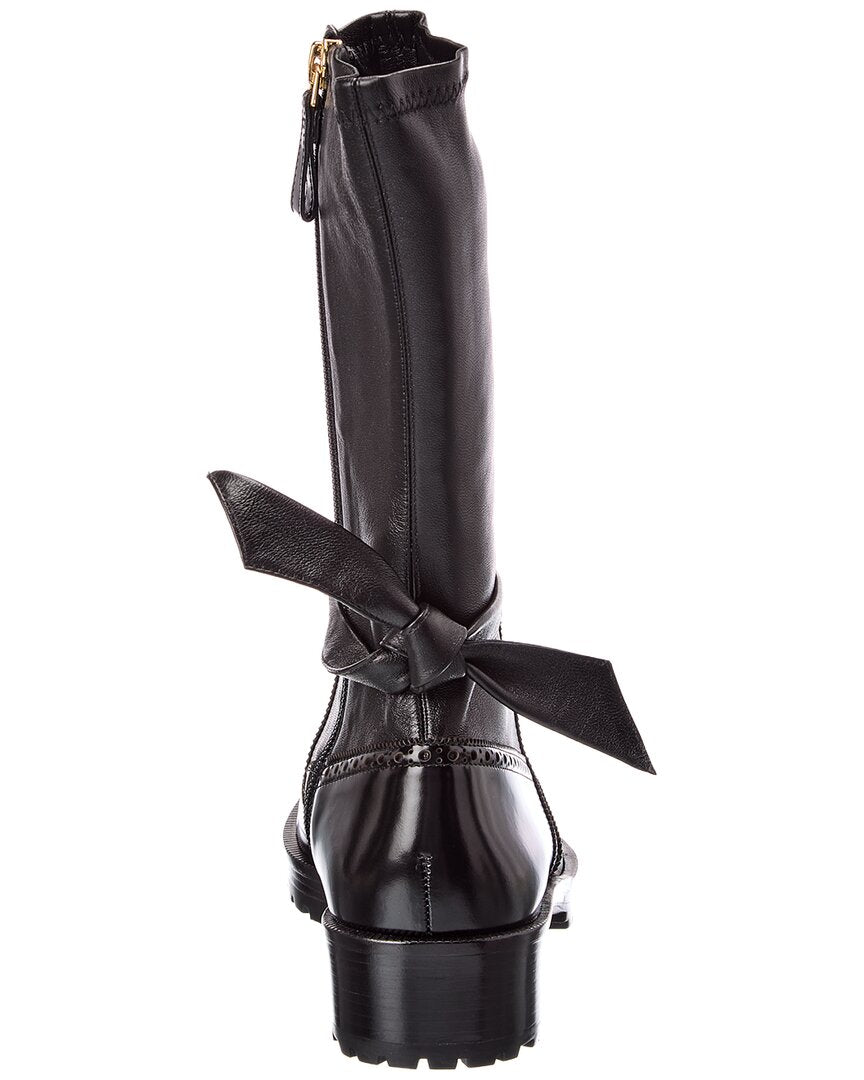 Alexandre Birman Clarita Motorcycle Brogue Leather Boot