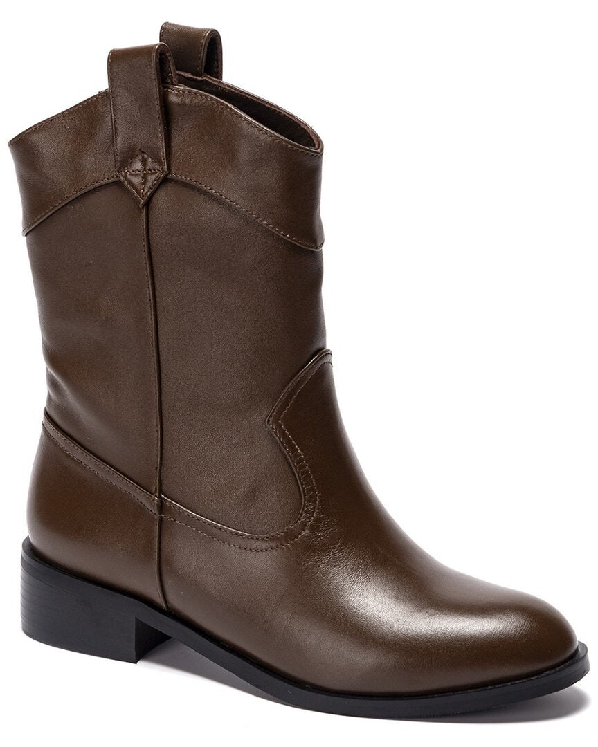 Soho Collective Isa Leather Boot Dark Brown