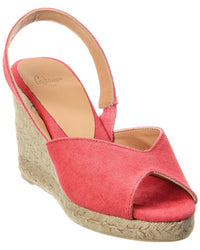 Castañer Brisa Canvas Slingback Wedge Sandal Orange