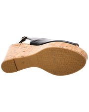 Stuart Weitzman Riveria Leather Slingback Wedge Sandal