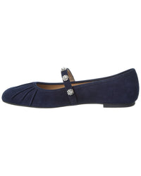 Stuart Weitzman Justina Suede Mary Jane Ballet Flat