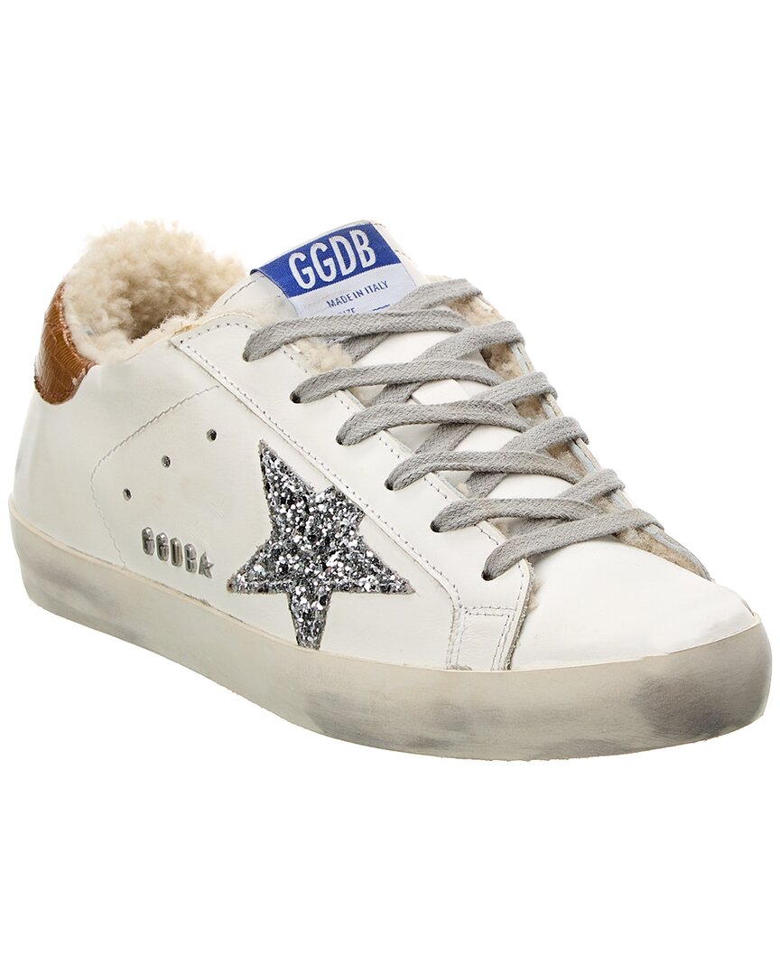 Golden Goose Superstar Leather & Shearling Sneaker 36 White