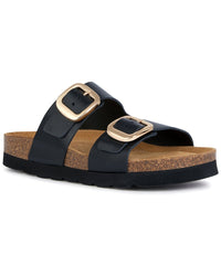 Geox Brionia Leather Sandal Black 35