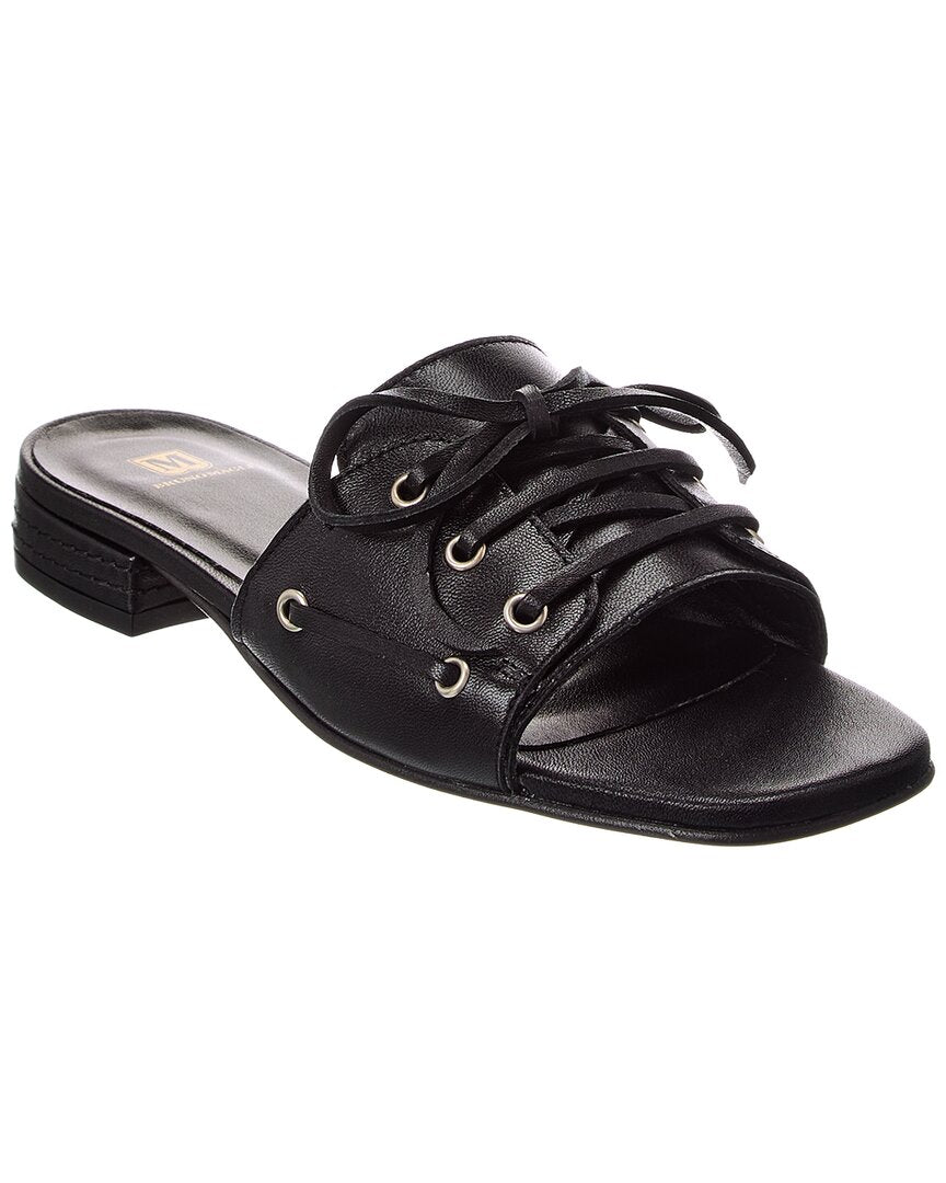 M By Bruno Magli Ivette Leather Flat Sandal