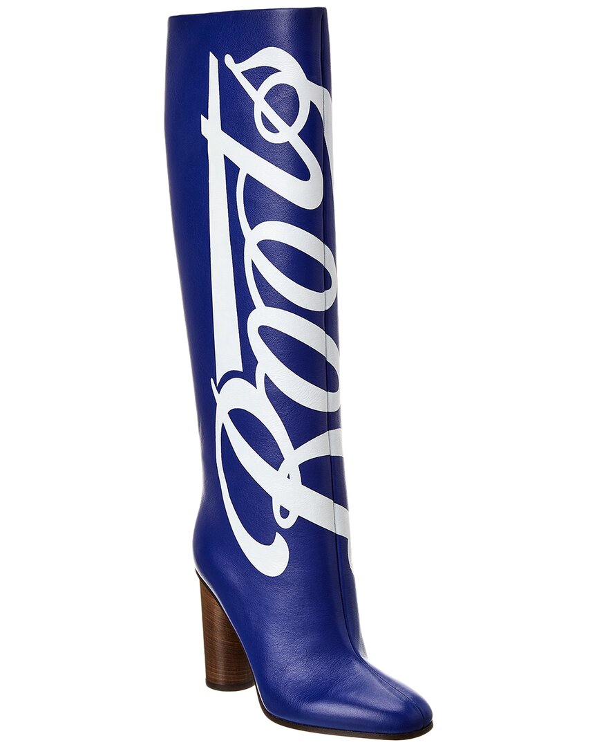 Anya Hindmarch Boots Leather Knee-High Boot Blue