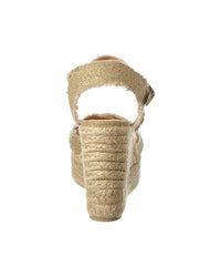 Castañer Bromelia 100 Metallic Canvas Wedge Espadrille