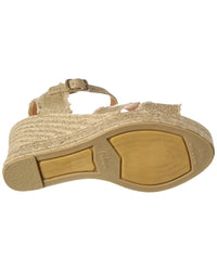 Castañer Bromelia 100 Metallic Canvas Wedge Espadrille