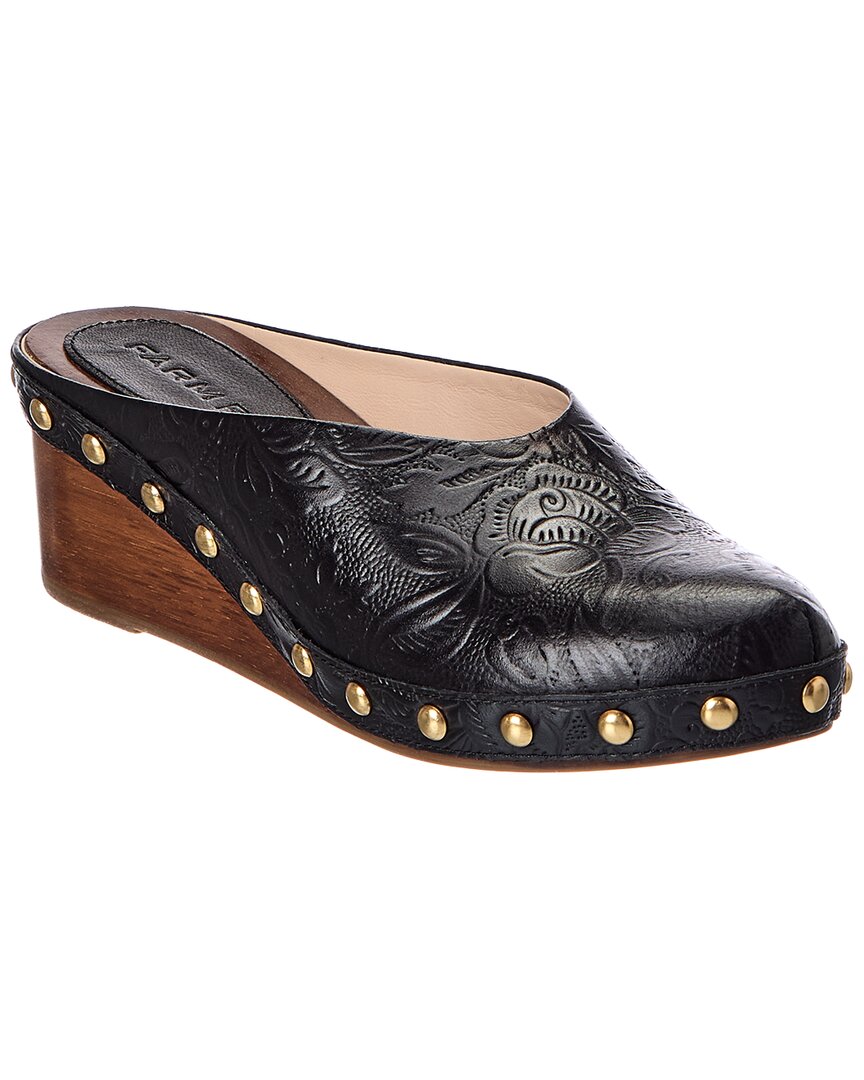 FARM Rio Farm Rio Embossed Leather Wedge Clog