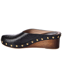 FARM Rio Farm Rio Embossed Leather Wedge Clog