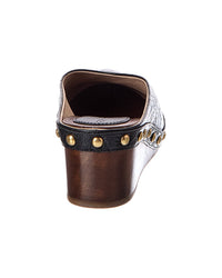 FARM Rio Farm Rio Embossed Leather Wedge Clog