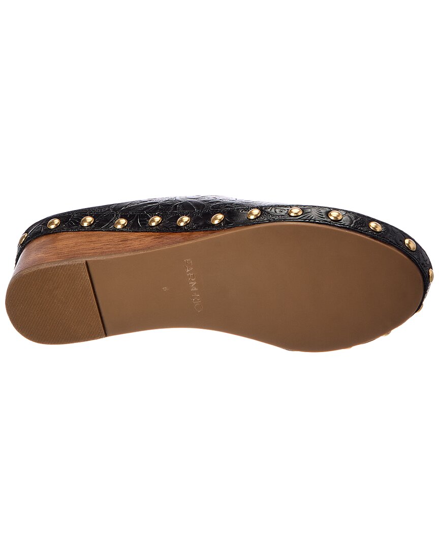 FARM Rio Farm Rio Embossed Leather Wedge Clog