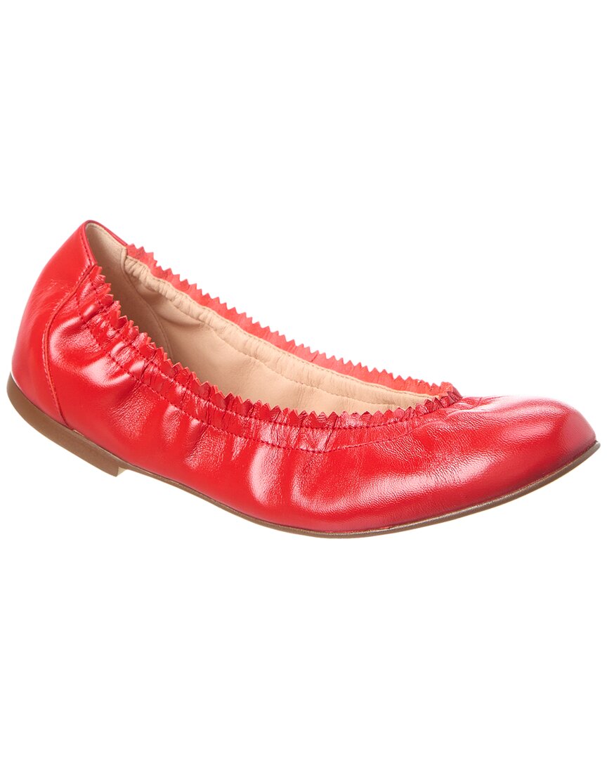 French Sole Cecila Leather Flat Red
