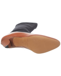 Stylish Gray Matters Annastar boot in brown and black leather with mesh panels, featuring a sock cuff and 2-inch heel.