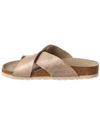 Birkenstock Siena Big Buckle Narrow Fit Suede Sandal, 42, Gold