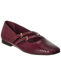 M By Bruno Magli Melia Snake-Embossed Leather Flat