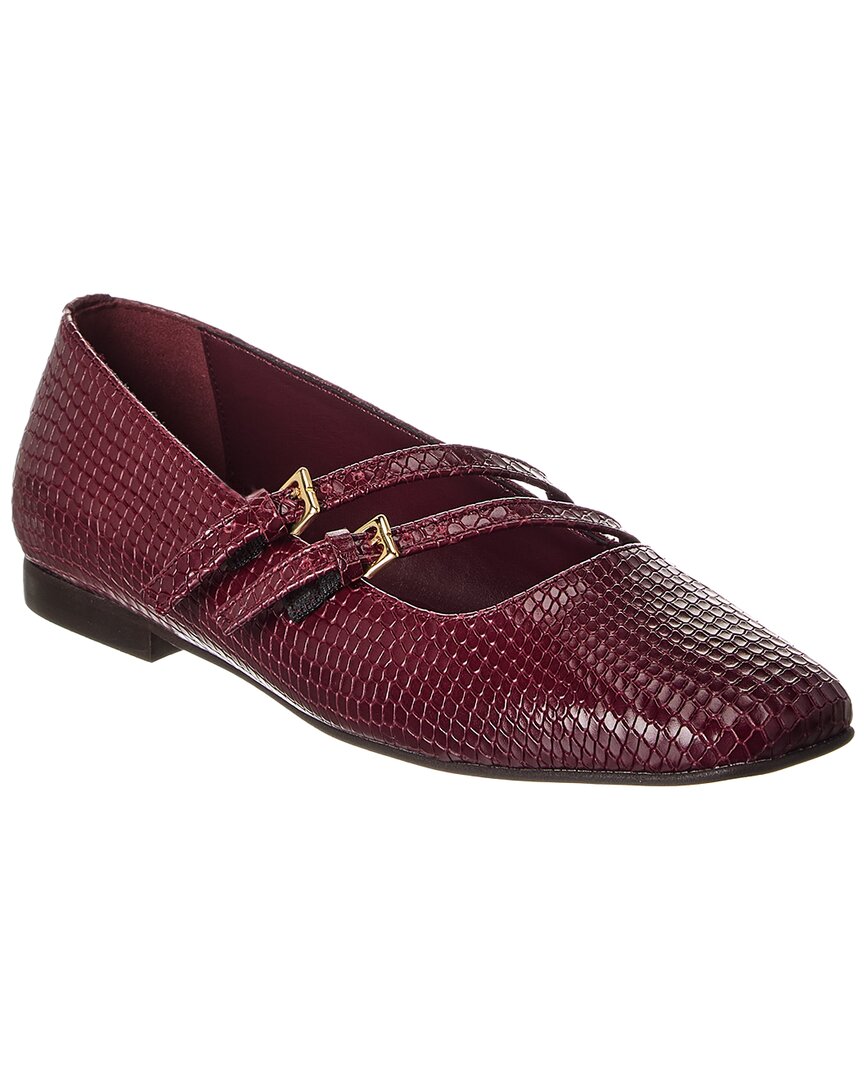 M By Bruno Magli Melia Snake-Embossed Leather Flat