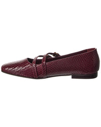 M By Bruno Magli Melia Snake-Embossed Leather Flat