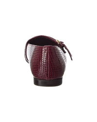 M By Bruno Magli Melia Snake-Embossed Leather Flat