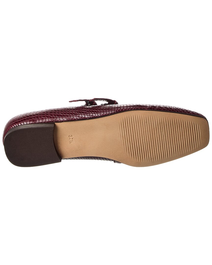 M By Bruno Magli Melia Snake-Embossed Leather Flat