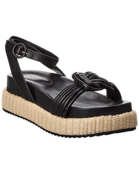 Alexandre Birman Vicky Ankle Strap Bounce Leather Sandal Black 36