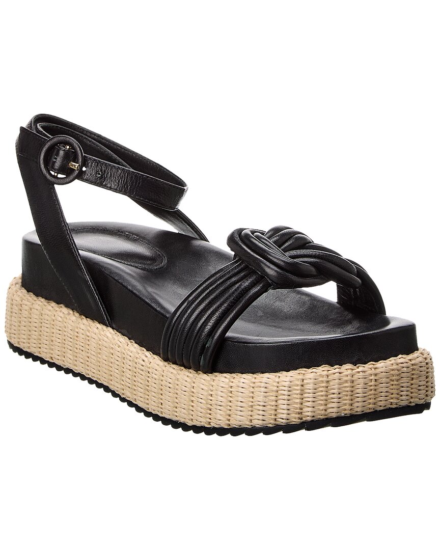 Alexandre Birman Vicky Ankle Strap Bounce Leather Sandal Black 36