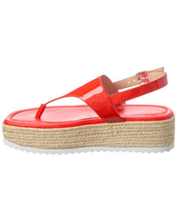 Stuart Weitzman Mel Patent Espadrille Flatform Wedge Sandal