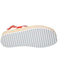 Stuart Weitzman Mel Patent Espadrille Flatform Wedge Sandal