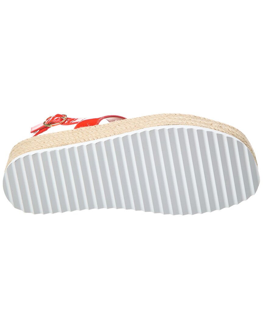 Stuart Weitzman Mel Patent Espadrille Flatform Wedge Sandal