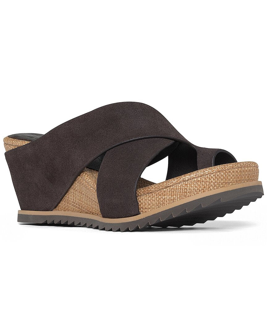Donald Pliner Sisu Suede Wedge Sandal Brown