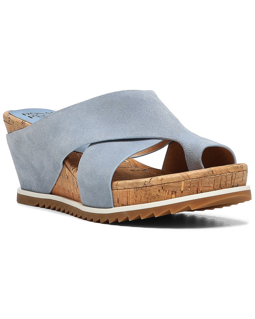 Donald Pliner Sisu Suede Wedge Sandal Blue 7.5
