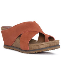 Donald Pliner Sisu Suede Wedge Sandal Orange