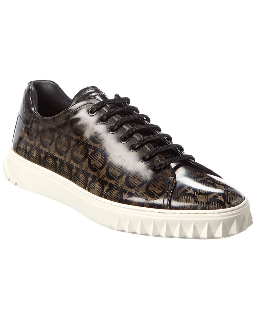 Ferragamo Cube Leather Sneaker 6.5 Grey Multi