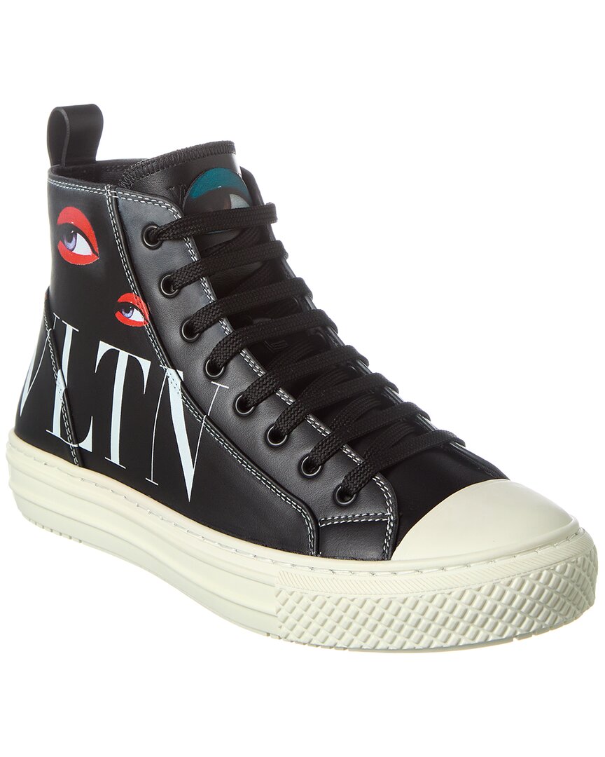 Valentino Leather High-Top Sneaker
