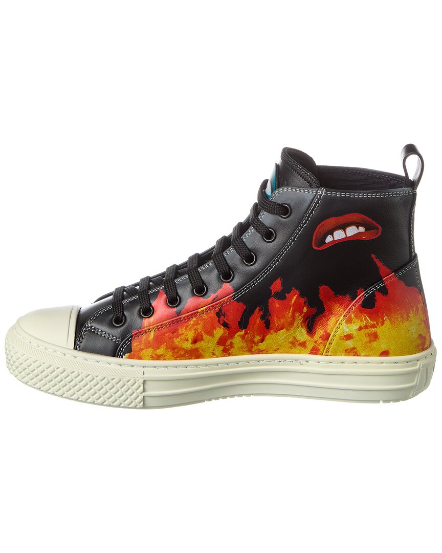 Valentino Leather High-Top Sneaker