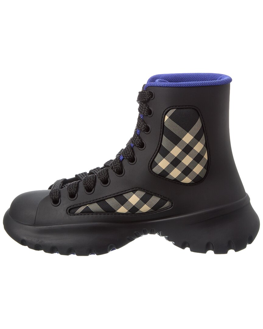 Burberry Boulder Lace-Up Rubber & Canvas Boot – Bluefly