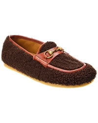 Gucci Shearling & Leather Loafer Brown Multi