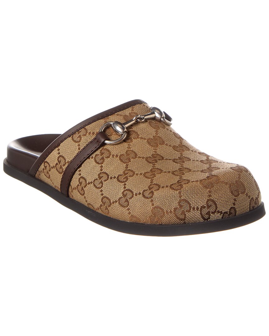 Gucci Horsebit Gg Canvas Mule