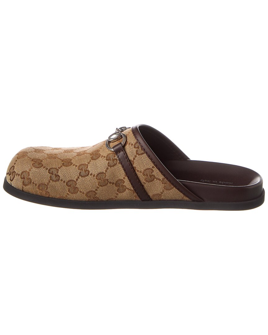 Gucci Horsebit Gg Canvas Mule