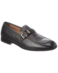 Ferragamo Leather Loafer Grey Multi 6.5 Wide