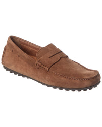 Aquatalia Lucca Weatherproof Suede Loafer Brown Multi
