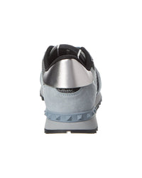 Valentino Camo Knit & Suede Sneaker