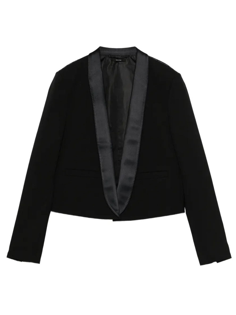 TOM FORD Tom Ford Women Bi-Color Single Breasted Shawl Lapel Cropped Tuxedo Jacket