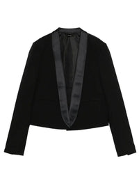 TOM FORD Tom Ford Women Bi-Color Single Breasted Shawl Lapel Cropped Tuxedo Jacket